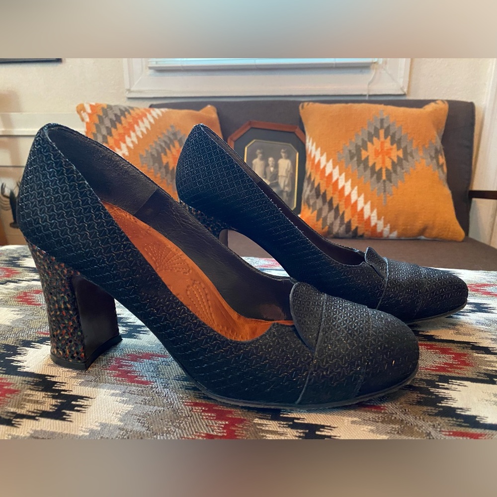 Chie Mihara rainbow heel pumps